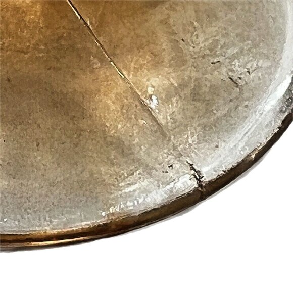 Footed Marigold Carnival Glass Footed Compote Holly & Berry 4" tall 4.75" wide - Picture 8 of 10